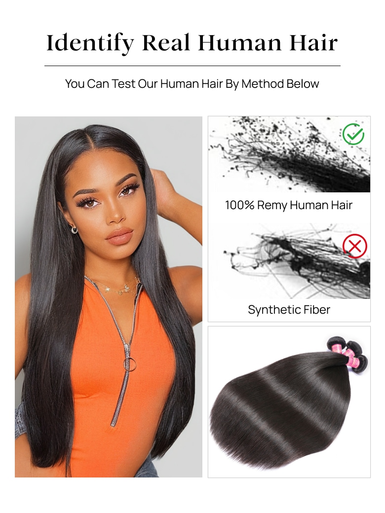
        Nadula 4 Bundles Straight Virgin Hair Weave With Lace Frontal Closure 13x4 Human Hair Extensions    