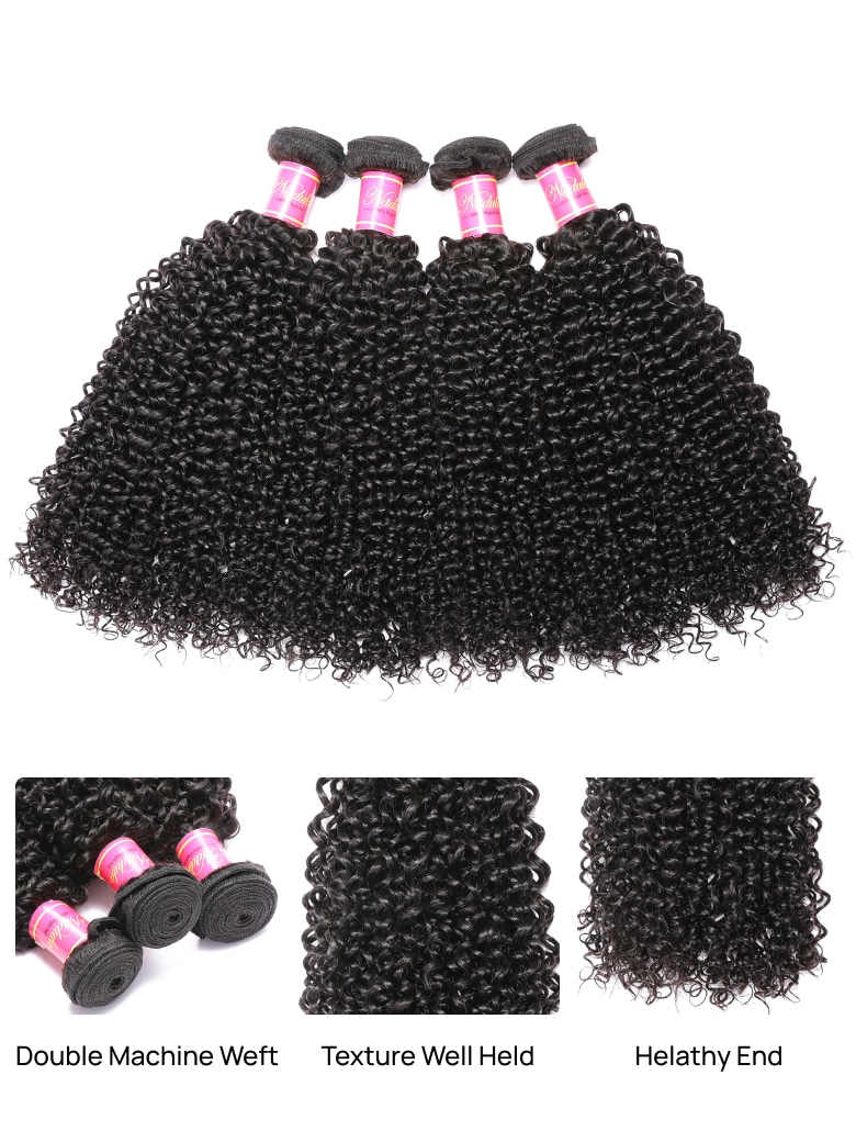 
        Nadula Kinky Curly Hair Weave 3 Bundles Virgin Human Hair Good Extensions     