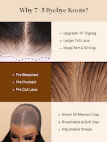 
        Nadula Bye Bye Knots Wig | 7x5 Pre-Bleached Invisible Knots Bob Glueless Wig Natural Hairline    