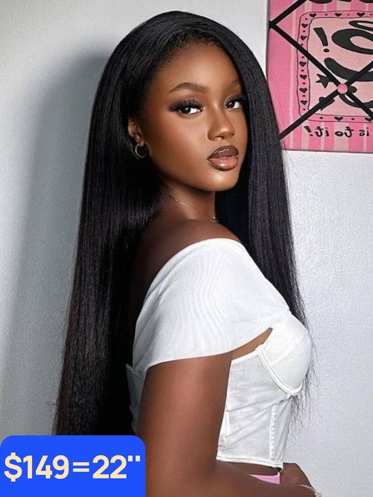 Nadula Flash Sale 13x4 Pre everything Yaki Straight Bob Wig And Long Inches Kinky Straight Wig Invisible Lace Glueless Hair Wigs
