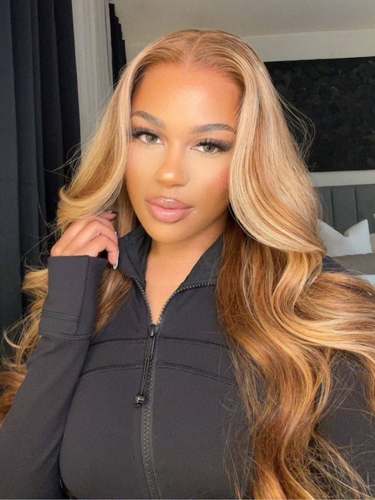 BOGO Free | Nadula 7x5 Invisible Lace Body Wave Honey Blonde Highlight Wig Put On And Go