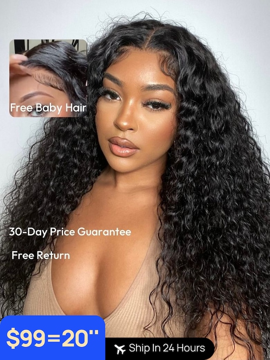 Nadula Flash Sale 7x5 Bybye Knots Pre-Cut Pre-Bleached Water Wave Wig Put On And Go Human Hair with Baby Hair