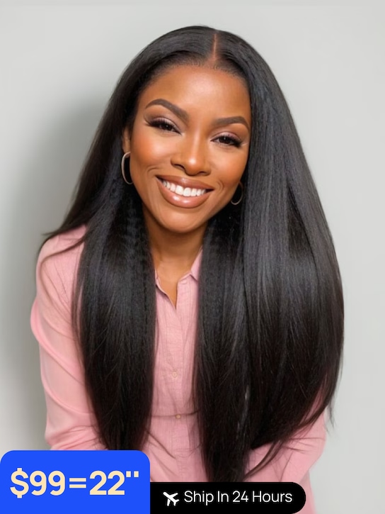 $99=22" Middle Part Lace | Nadula Flash Sale Kinky Straight U Part And T Part Human Hair Wigs Beginner Friendly